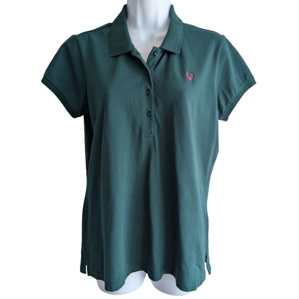 Allen‎ Solly Women's Extra Large Green Short Sleeve Polo Tee Shirt